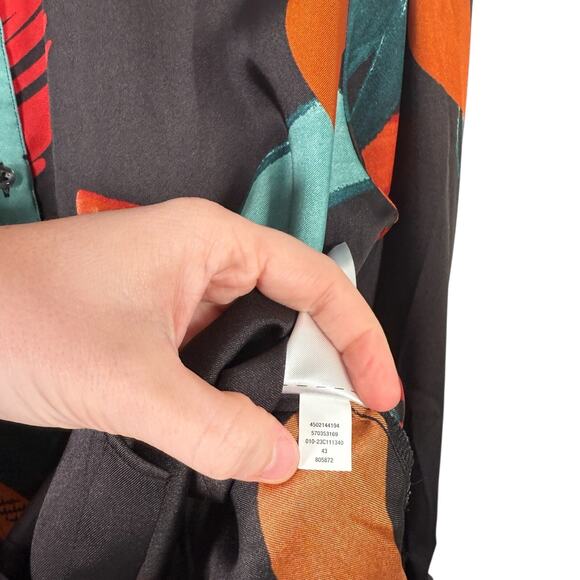 Chicos Abstract Floral Print Button Front Blouse Career Office Women 2.5 US L 14 - Picture 6 of 7